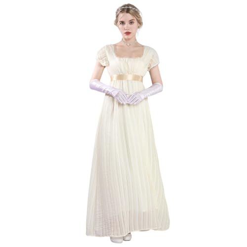 CR ROLECOS Viktorianische Kleid Damen Regency Kleid Renaissance-Kostüm für Damen Regency S von CR ROLECOS
