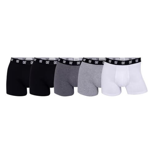 CR7 Herren Cotton Trunks Five Pack Boxershorts, Black/Grey/White, XL, 8106-49-2400 von CR7
