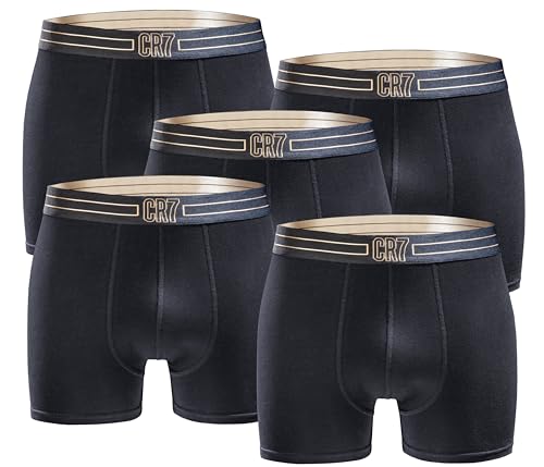 CR7 - 5er Pack Boxershorts Trunk Herren - by Cristiano Ronaldo - Black-Gold-Mix - Gr. L von CR7