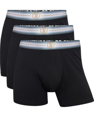CR7 Basic Trunk 3er-Pack Herren 95% Baumwolle 5% Elasthan, Schwarz, S von CR7