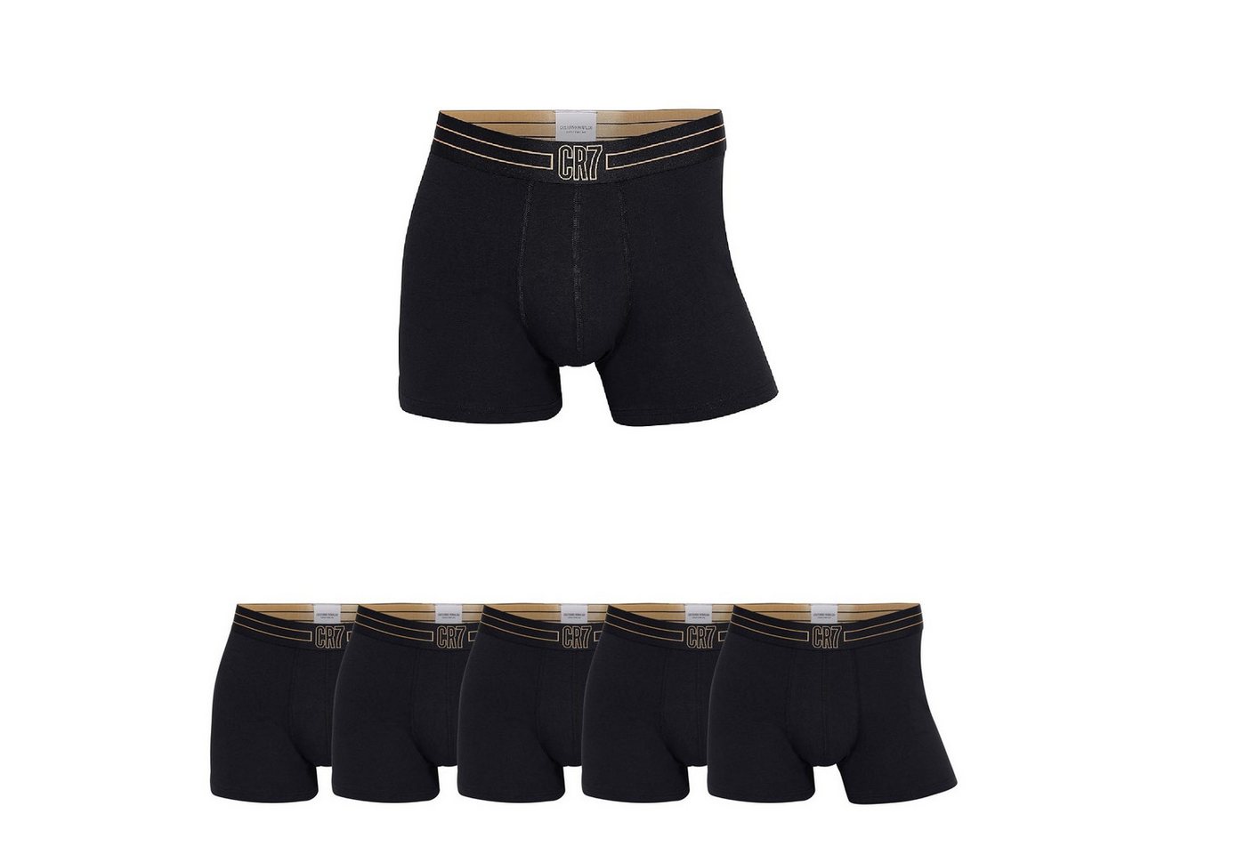 CR7 Boxer CR7 5er Pack Boxershorts Trunk Herren by Cristiano Ronaldo Black-Gold von CR7