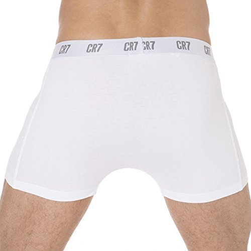 CR7 CRISTIANO RONALDO Herren Enganliegende Boxershorts (3er-Pack), Weiß, S von CR7