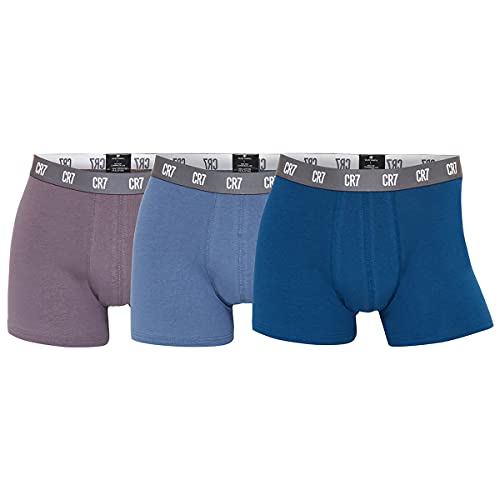 CR7 Cristiano Ronaldo Herren CR7 3-Pack Men's Cotton Trunk Badehose, Mehrfarbig, L von CR7