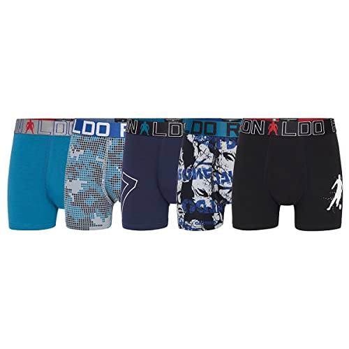 CR7 Cristiano Ronaldo Jungen CR7 5-Pack Boy's Cotton Trunk Badehose, Mehrfarbig, 140 von CR7