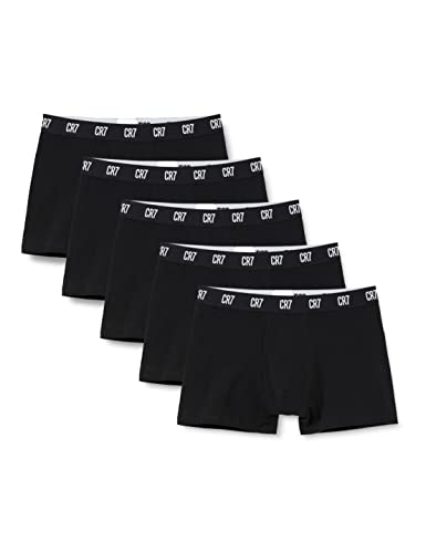CR7 Herren Cotton Trunk Boxershorts, 5er Pack, Black, 2XL von CR7