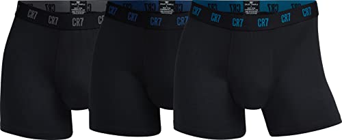 CR7 Herren Men's Microfibre Trunk 3-Pack Badehose, Black, L von CR7