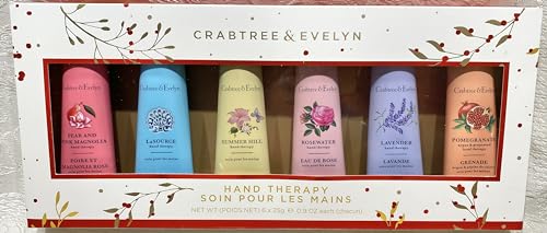 Crabtree & Evelyn Handtherapie, 6er-Pack (je 25,5 g) (Summer Hill, La Source, Lavendel, Granatapfel, Birne und rosa Magnolie und Rosenwasser) von CRABTREE & EVELYN