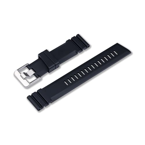 CRAFTER BLUE CB51 Uhrenarmband, professionelles Taucher-Ersatzarmband aus FKM-Kautschuk mit geradem Ende für alle Uhren mit 22 mm breitem Bandanstoß, Schwarz von CRAFTER BLUE