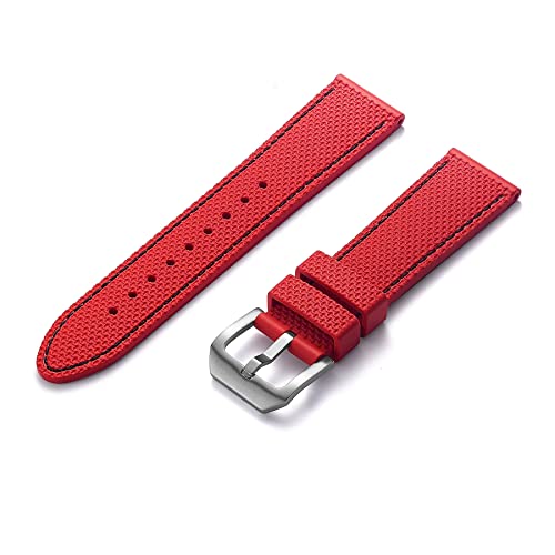 CRAFTER BLUE UX05 Uhrenarmband mit geradem Ende, Gummi-Armband, Ersatz für alle 20 mm/22 mm Breite, 22 mm, Ohne Edelstein von CRAFTER BLUE