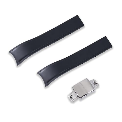 CRAFTER BLUE Uhrenarmbänder CX03 Curved End 22mm FKM Gummi Uhrenarmband mit Schnalle Universal Ersatzband für Damen und Herren, Schwarz CRAFTER BLUE Uhrenarmbänder CX03 Curved End 22mm FKM Gummi Uhrenarmband mit Schnalle Universal Ersatzband für Damen und Herren, Schwarz von CRAFTER BLUE