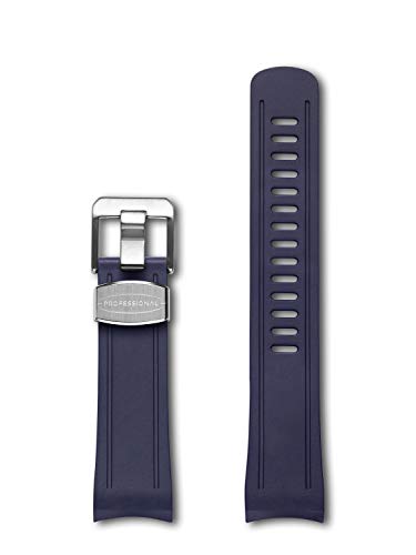 Crafter Uhrenarmband mit gebogenem Ende, Gummi, für Seiko Shogun SBDC007, SBDC029, SPB057J, SPB099J1 etc. blau von CRAFTER BLUE