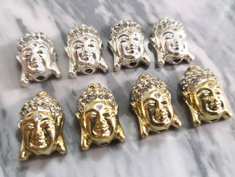 10 Stück Buddha-Kopf Perlen, Strass Buddha Buddha-Kopf, Spacer Perlen Für Die Schmuckherstellung 10 Stück Buddha-Kopf Perlen, Strass Buddha Buddha-Kopf, Spacer Perlen Für Die Schmuckherstellung von CRAFTSEXTRA