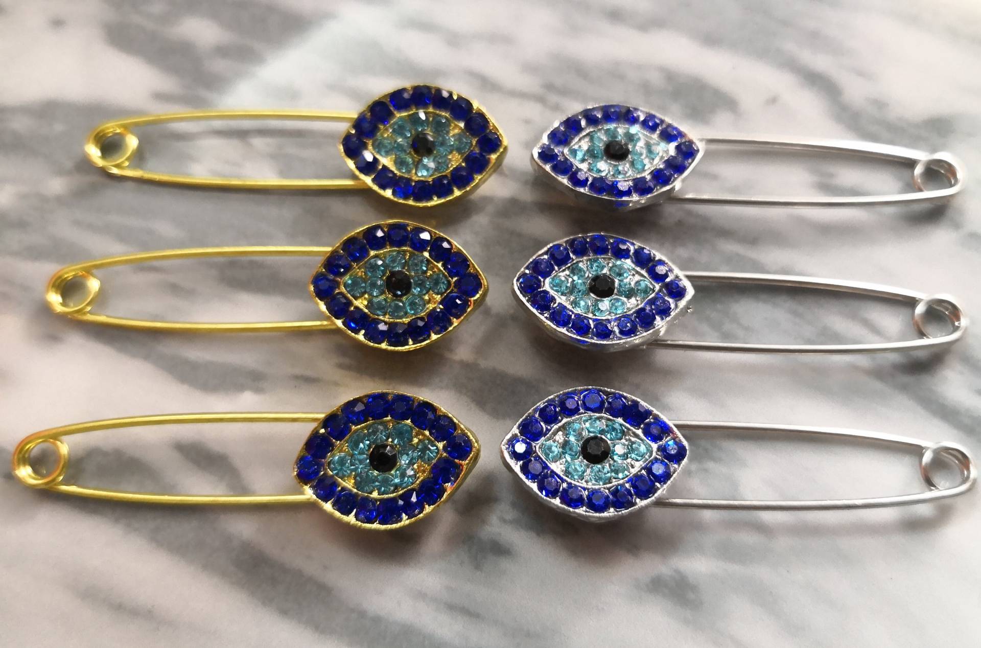 10stk Türkisch Böse Auge Broschen, Evil Eye Sicherheitsnadeln, Glück Böse Sicherheitsnadel, Schutz Pins, Schmuck von CRAFTSEXTRA