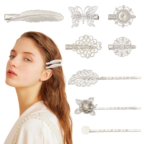 CRAFTYMELODY 16 Stück 8 Stile Vintage Alligator Haarspangen Pins Haarnadeln Eisen Retro Haarspangen Schmetterling Haar Bobby Pin Erkenntnisse DIY Schmuckherstellung Kits Für Frauen von CRAFTYMELODY