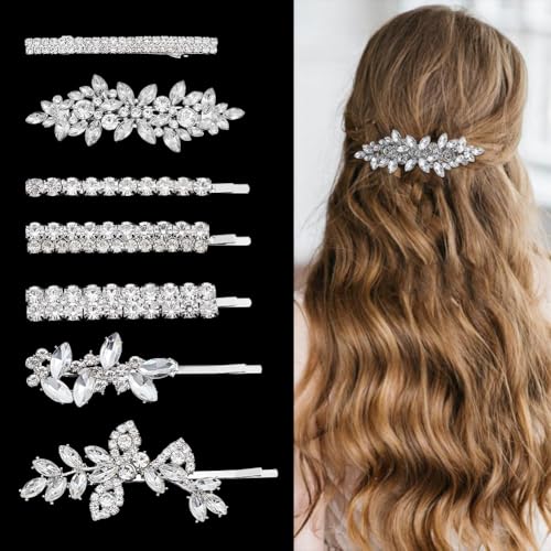 CRAFTYMELODY 2 Sets 2 Stile Eisen Kristall Strass Haar Bobby Pins Blatt Hochzeit Braut Haar Pins Haarnadel Haarspange Elegante Dekorative Accessoires von CRAFTYMELODY