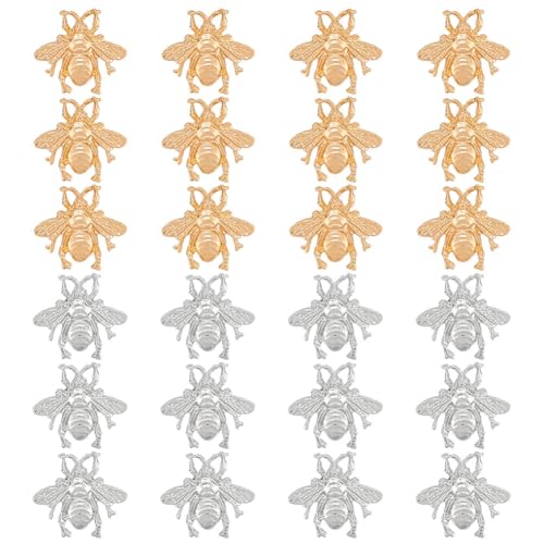 CRAFTYMELODY 24 Stück Retro Bienen Broschen Pins 2 Farben Legierung Niedliche Reversbrosche Mit Tiermotiv Neuheit Lustige Pins Schmuck Anzug Broschen Zubehör von CRAFTYMELODY