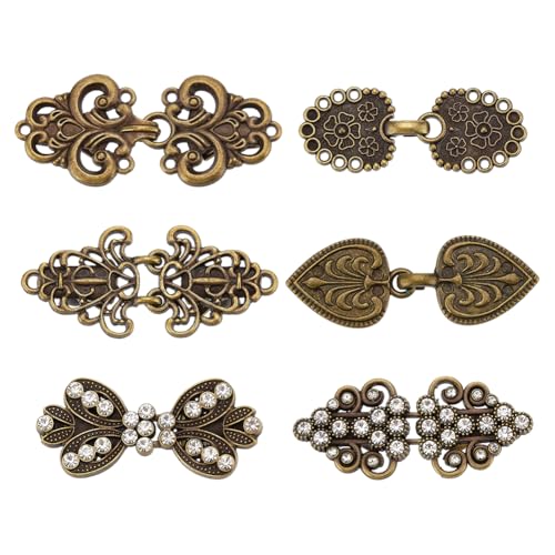 CRAFTYMELODY 7 Stück Pullover Clips 7 Schal Clips Im Vintage Stil Antik Bronze Hemd Brosche Rücken Cinch Für Strickjacken Kleidung Mantel Schal Cinch Clips von CRAFTYMELODY