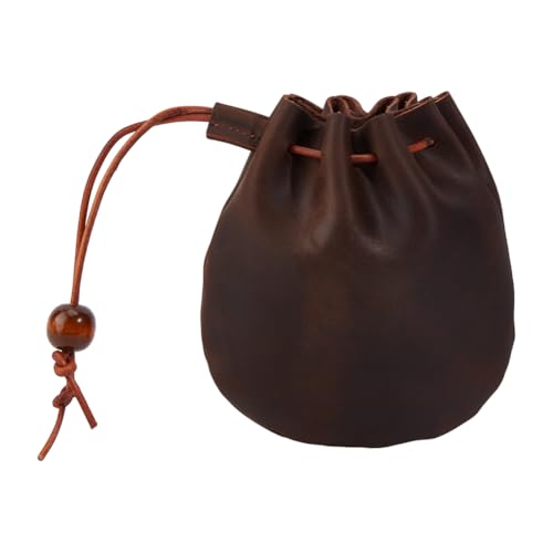 CRAFTYMELODY Rindsleder Kordelzug Münzgeldbörsen Mini Leder Lippenstift Aufbewahrungstaschen Bogenform Beutel Schrapnell Geldbörsen Tragbare Organizer Tasche von CRAFTYMELODY