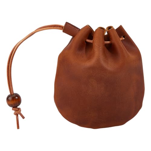 CRAFTYMELODY Rindsleder Kordelzug Münzgeldbörsen Mini Leder Lippenstift Aufbewahrungstaschen Bogenform Beutel Schrapnell Geldbörsen Tragbare Organizer Tasche von CRAFTYMELODY