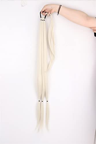 Pferdeschwanz-Verlängerung 34-Zoll-synthetische geflochtene Pferdeschwanz-Haarteile mit elastischem Gummiband, hitzebeständige Hochtemperaturfaser, geeignet for Frauen Haarteil für Frauen (Color : 60 von CRAGCO
