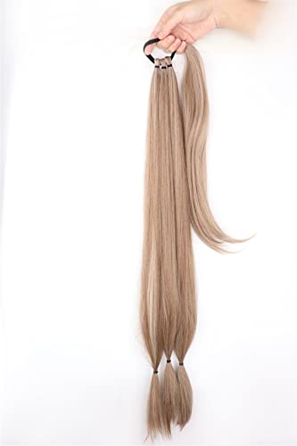 Pferdeschwanz-Verlängerung 34-Zoll-synthetische geflochtene Pferdeschwanz-Haarteile mit elastischem Gummiband, hitzebeständige Hochtemperaturfaser, geeignet for Frauen Haarteil für Frauen (Color : M1 von CRAGCO