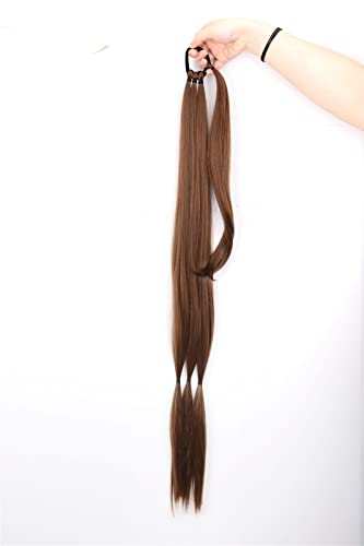 Pferdeschwanz-Verlängerung 34-Zoll-synthetische geflochtene Pferdeschwanz-Haarteile mit elastischem Gummiband, hitzebeständige Hochtemperaturfaser, geeignet for Frauen Haarteil für Frauen (Color : 12 von CRAGCO