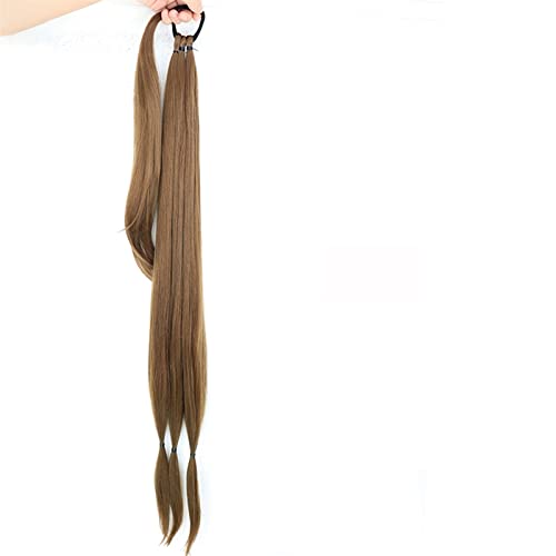 Pferdeschwanz-Verlängerung Synthetische lange geflochtene Pferdeschwanz-Haarverlängerungen 85 cm natürlicher blonder geflochtener Pferdeschwanz mit elastischem Haarband for Frauen Haarteil für Frauen von CRAGCO