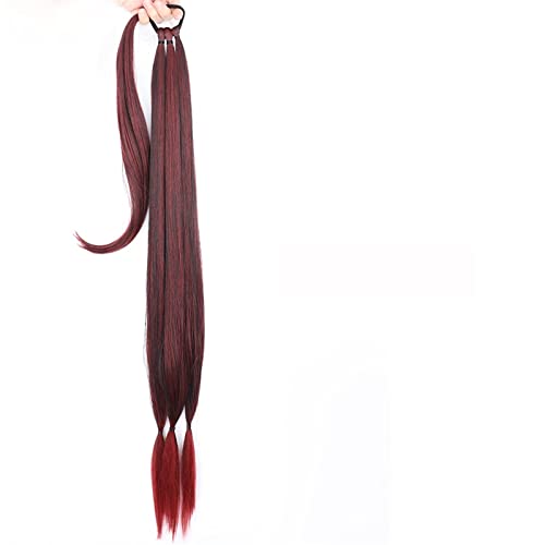 Pferdeschwanz-Verlängerung Synthetische lange geflochtene Pferdeschwanz-Haarverlängerungen 85 cm natürlicher blonder geflochtener Pferdeschwanz mit elastischem Haarband for Frauen Haarteil für Frauen von CRAGCO