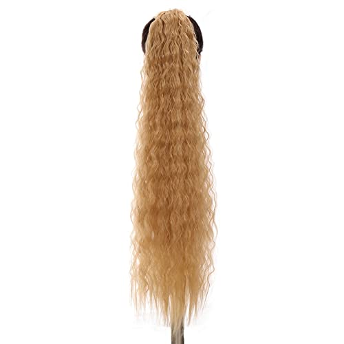 Pferdeschwanz-Verlängerung Synthetischer Pferdeschwanz for Damen, langes, gewelltes Haar, Clip-In-Pferdeschwanz, umwickelt, schwarzblonde, hitzebeständige Faser Haarteil für Frauen (Color : 103, Siz von CRAGCO