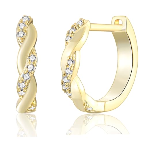 Ohrringe Gold Creolen für Damen Herren Mädchen, Kleine Leichte Goldene Ohrringe Creolen mit Zirkonia Frauen Schmuck Ohrringe Gold Creolen für Damen Herren Mädchen, Kleine Leichte Goldene Ohrringe Creolen mit Zirkonia Frauen Schmuck von CRASLYMO