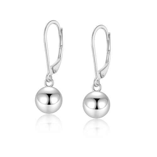 Ohrringe Silber Hängend Ball für Frauen Mädchen Dangle Drop Creolen Silber Frauen Schmuck von CRASLYMO