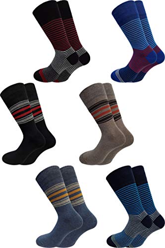 CRAVANA CRV Herrensocken kurz und lang aus Baumwolle warm gestreift Muster perfekt für die kalte Jahreszeit, hohe italienische Mode, hergestellt in Italien 39-42 von CRV PAJAMAS AND SOCKS CRAVANA