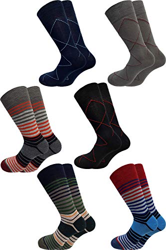 CRAVANA CRV Herrensocken kurz und lang aus Baumwolle warm gestreift Muster perfekt für die kalte Jahreszeit, hohe italienische Mode, hergestellt in Italien 39-42 von CRV PAJAMAS AND SOCKS CRAVANA