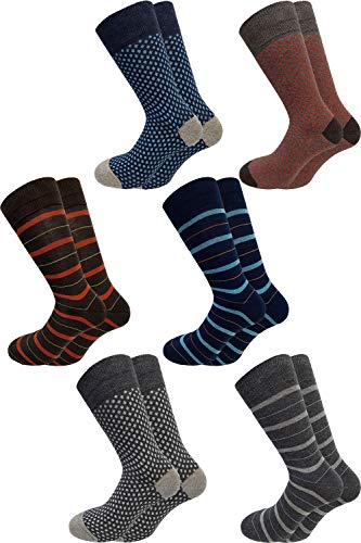 CRAVANA CRV Herrensocken kurz und lang aus Baumwolle warm gestreift Muster perfekt für die kalte Jahreszeit, hohe italienische Mode, hergestellt in Italien 39-42 von CRV PAJAMAS AND SOCKS CRAVANA