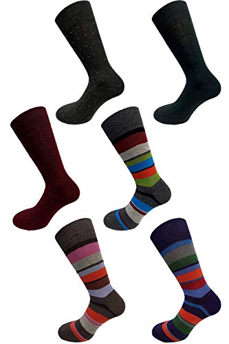 CRAVANA CRV Herrensocken kurz und lang aus Baumwolle warm gestreift Muster perfekt für die kalte Jahreszeit, hohe italienische Mode, hergestellt in Italien 42/44 DE von CRV PAJAMAS AND SOCKS CRAVANA