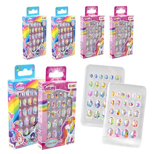 CRAZE Sticker Nails Galupy 4er Pack - 96 aufklebbare Nägel für Kinder, selbstklebende Fingernägel, Fingernagelset Kinder Mädchen, Nägel zum aufkleben Kinder von CRAZE