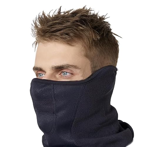 Winter Loop Schal Herren & Damen - Atmungsaktives Mesh Design Maske - Multifunktional Winddicht Schlauchschal Schwarz Neckwarmer - Thermal Fleece Halstuch Halswärmer für Fahrrad Motorrad Skifahren von CRAZY SHARK