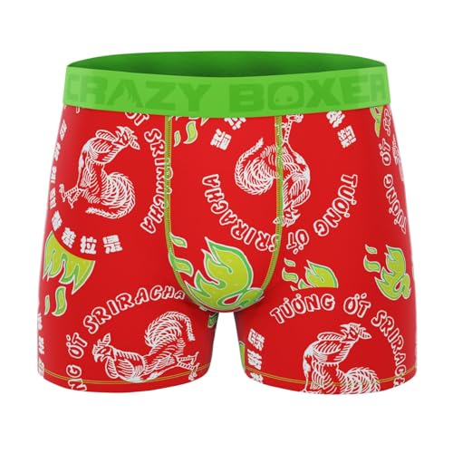 CRAZYBOXER Herren-Unterwäsche, Sriracha, verzerrungsfrei, rutschfester Bund, Boxershorts, resistent, Rot/Ausflug, einfarbig (Getaway Solids), XX-Large von CRAZYBOXER