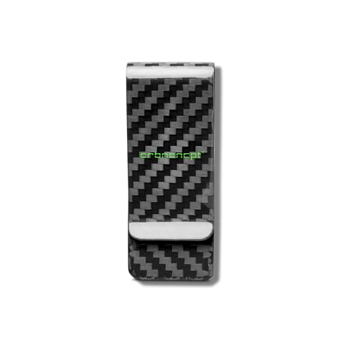 CRBNCNCPT® Geldklammer aus Carbon Fiber (Kohlenstofffaser) – ultraleichte Geldspange, Geldscheinklammer, Money-Clip - Geldschein-Organizer für Herren schwarz von CRBNCNCPT