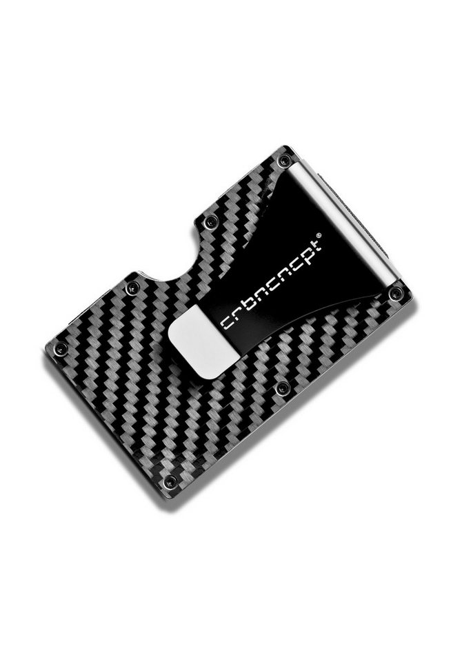 CRBNCNCPT Kartenetui Carbon Fiber Kartenetui mit Geldklammer aus Aluminium - Schwarz Herren, RFID Schutz von CRBNCNCPT