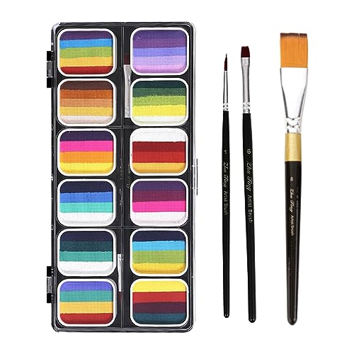 Gesichts- und Körperfarben-Palette, waschbar, lebendige Farben für Party, Festival, Halloween, Stil B von CRDARAAV
