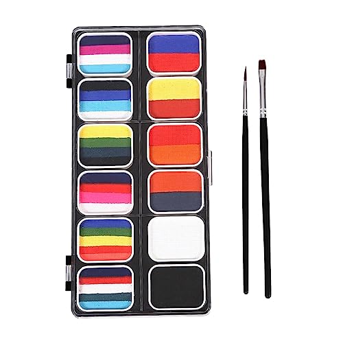 Gesichtsfarbe, Ölpalette, Make-up-Set, 12 Farben, auf Wasserbasis, für ausgefallenes Make-up für Kinder Gesichtsfarbe, Ölpalette, Make-up-Set, 12 Farben, auf Wasserbasis, für ausgefallenes Make-up für Kinder von CRDARAAV