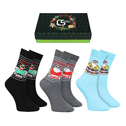 Creasocks Herren Elfensocken Socken mit Wanted-Design, Angry Elf, 7-11 von CREA SOCKS