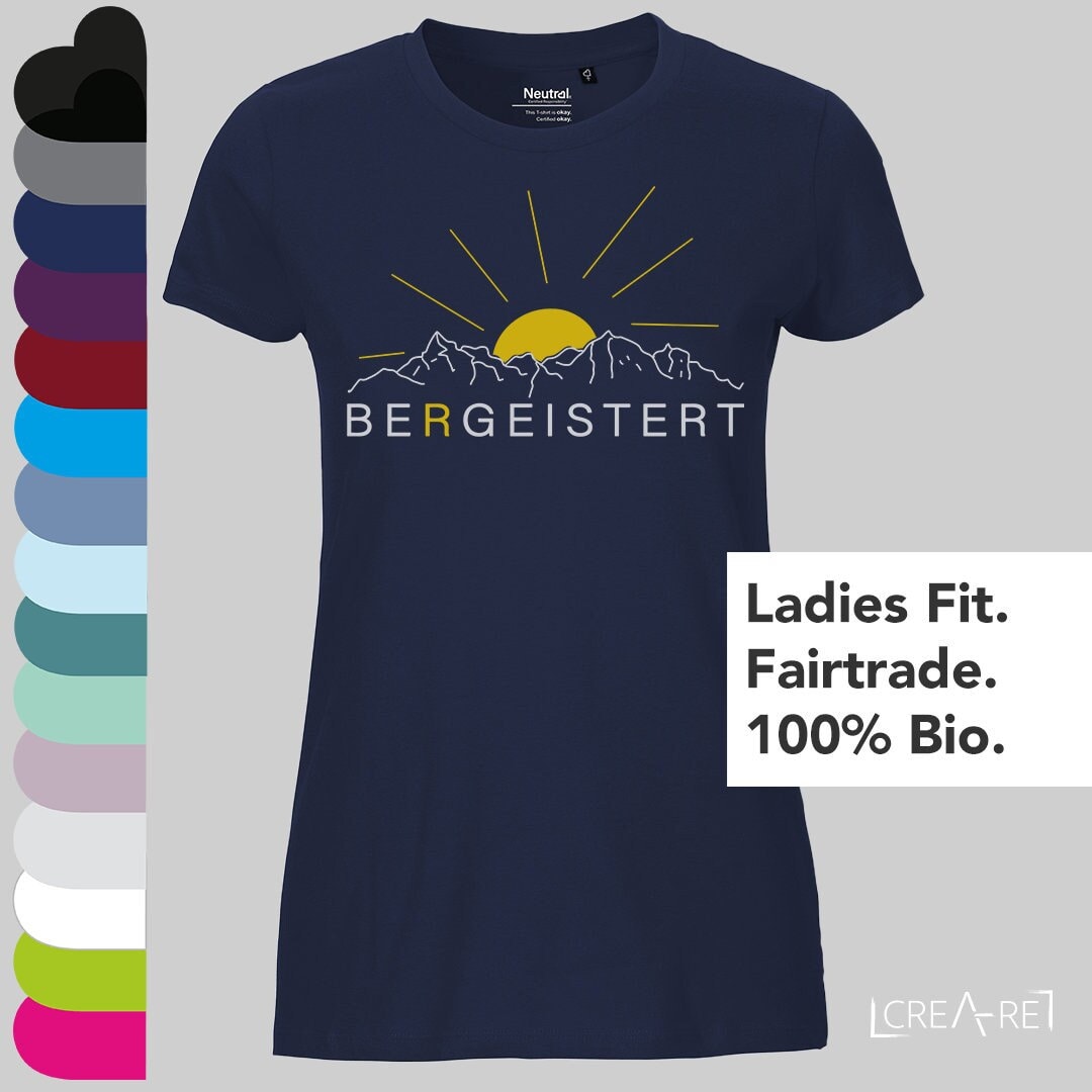 Bergeistert Bergsport Wandern Spruch Wortspiel Berge Ladies Fit T-Shirt - Neutral® Damen von CREAREat
