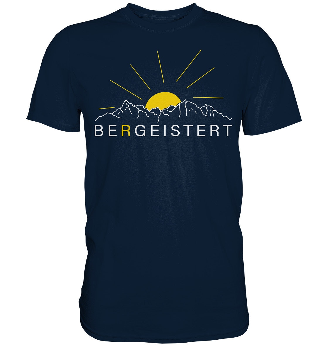 Bergeistert Bergsport Wandern Spruch Wortspiel Berge - Premium Shirt von CREAREat