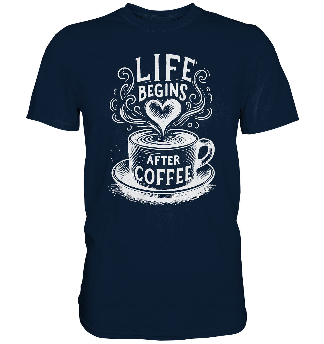 Life Begins After Coffee, Kaffeejunkie - Premium Shirt von CREAREat