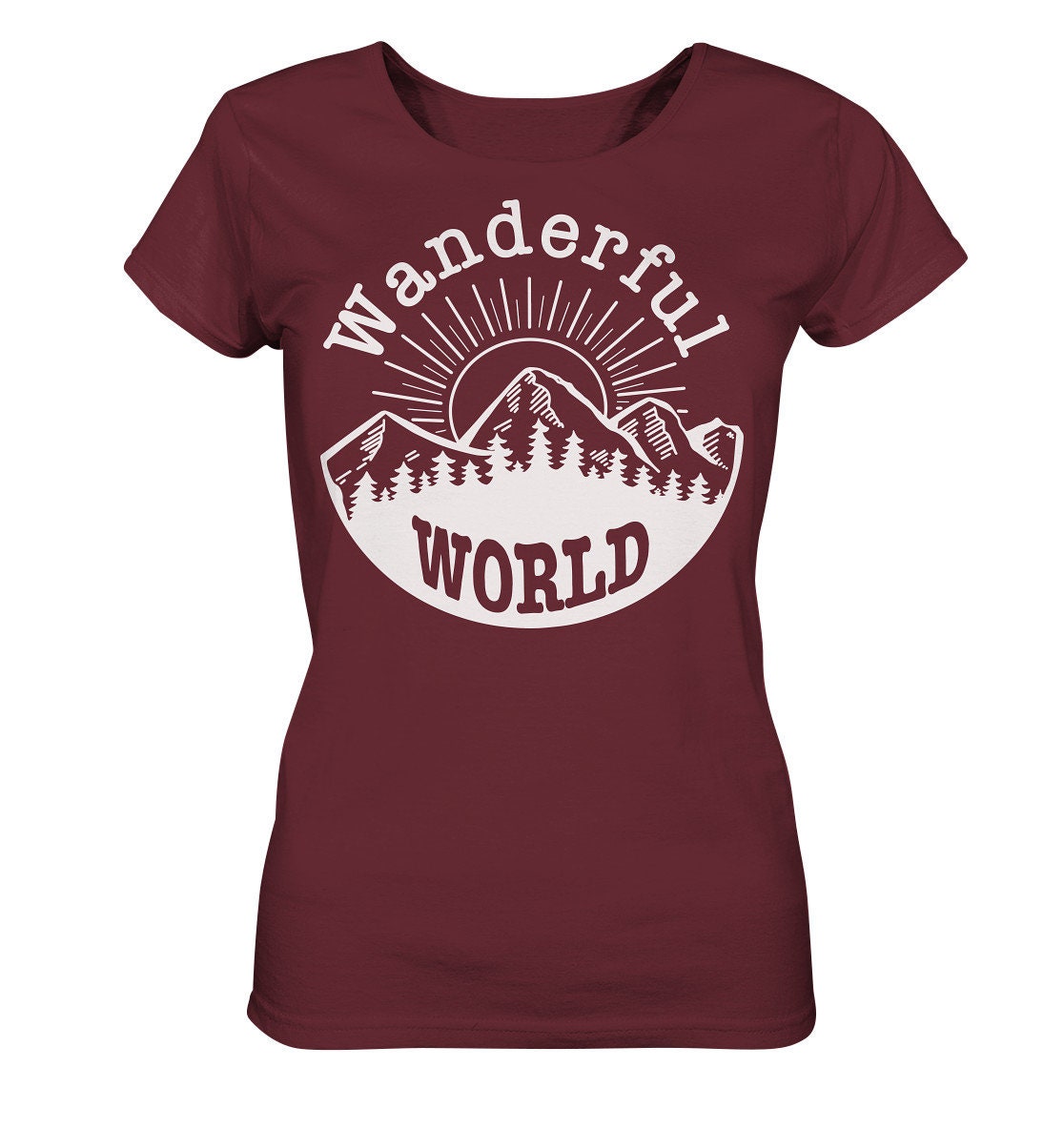 Wanderful World - Wandern Berge Outdoor Sport Bergsport Ladies Organic Shirt von CREAREat
