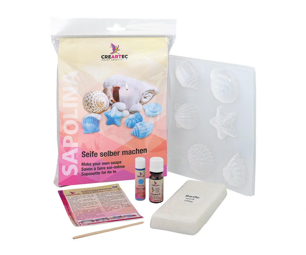 CREARTEC Seifen-Set Meer Design - mit Farben, Formen und Duft - für Meer-Feeling, Made in Germany von CREARTEC