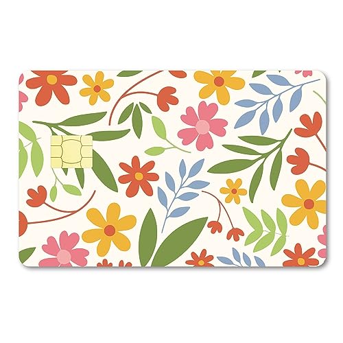 CREATCABIN Card Skin Sticker Flower Debit Credit Card Skins Covering Personalizing Bank Card Protecting Removable Wrap Waterproof Slim Scratch Proof No Bubble for Key Bank Card Colorful 7.3x5.4Inch von CREATCABIN