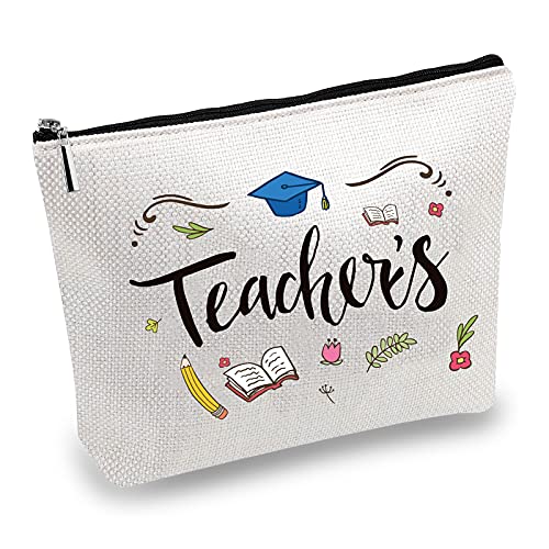 CREATCABIN Teacher Survival Kit Leinwand Make-Up-Taschen Kosmetische Mehrzweck-Stift-Etui Toilettenartikel Lustige Reisetasche Mit Reißverschluss Geschenke Lehrer Für Frauen Mädchen Urlaub 10 x 7 Zoll von CREATCABIN